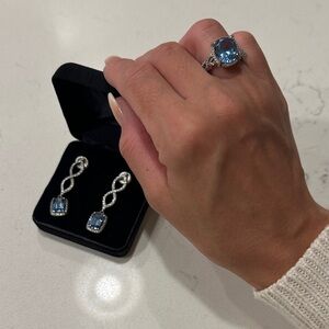 Elegant Blue and Silver Jewelry Set